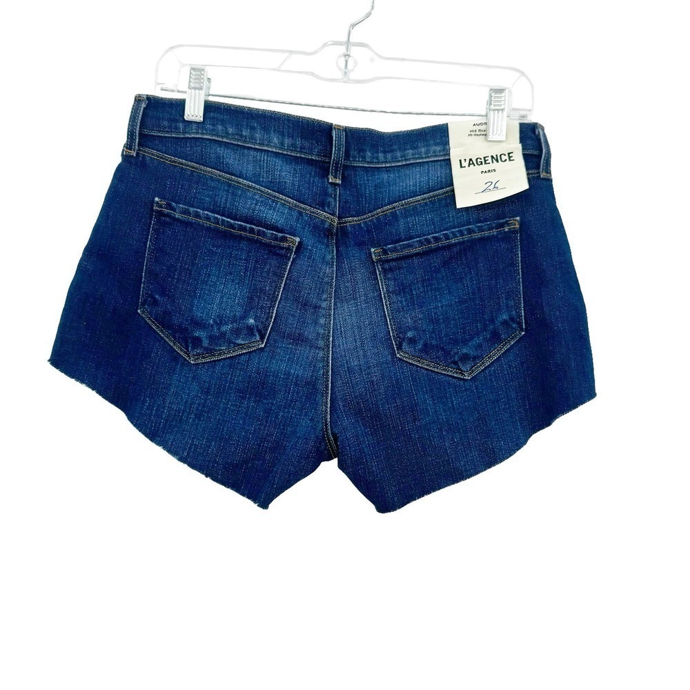 L'Agence Women's Blue Audrey Mid-Rise Short Size 26 NWT - Picture 5 of 11